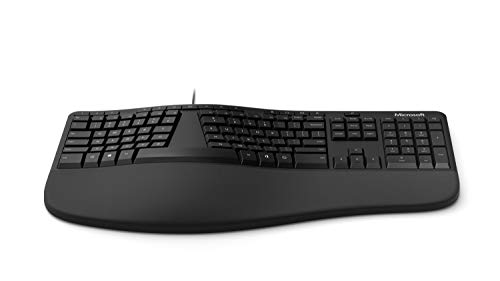 Black Microsoft Split Keyboard with Palm Support