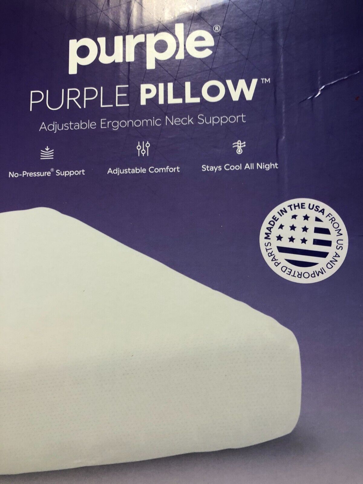 Ergonomic Purple Pillow with Genuine Booster