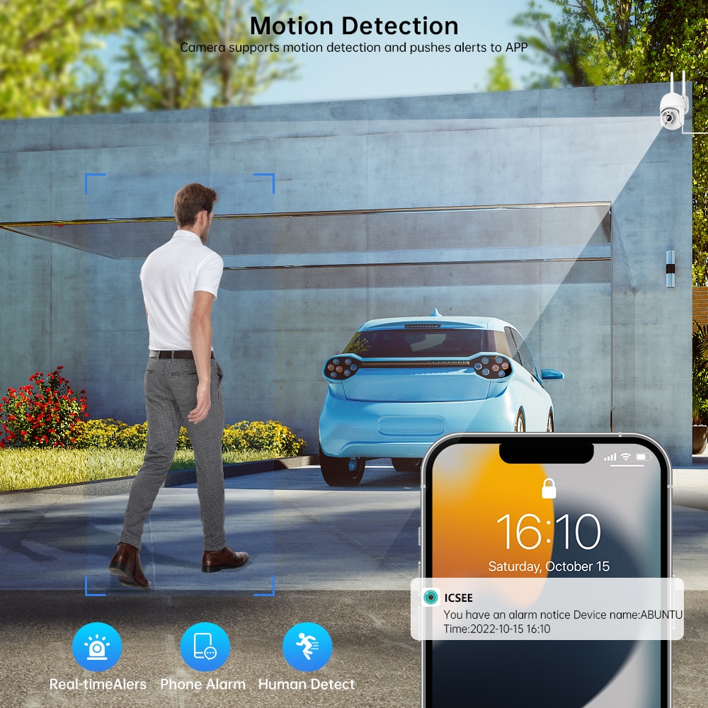 Smart Outdoor WiFi Security Camera with Color Night Vision