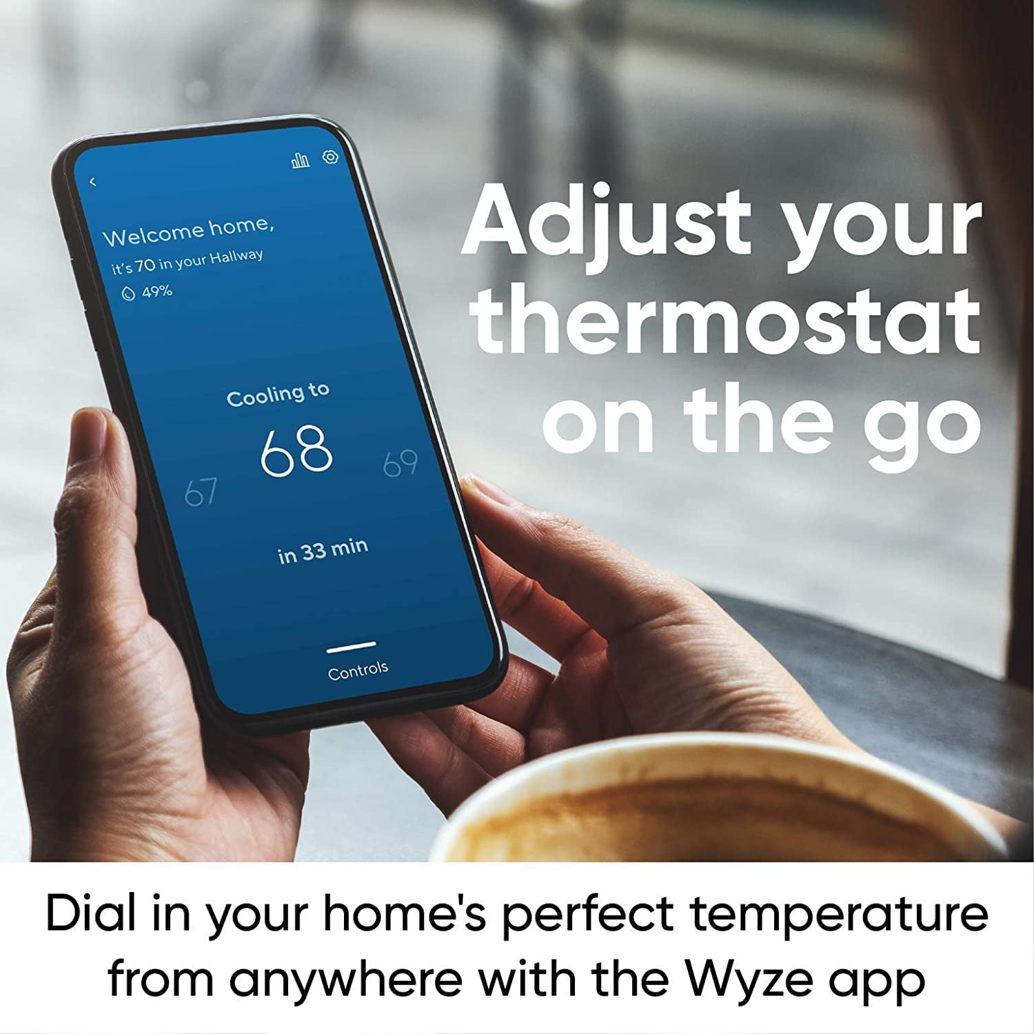 Wyze Wifi Thermostat with App Control, Black