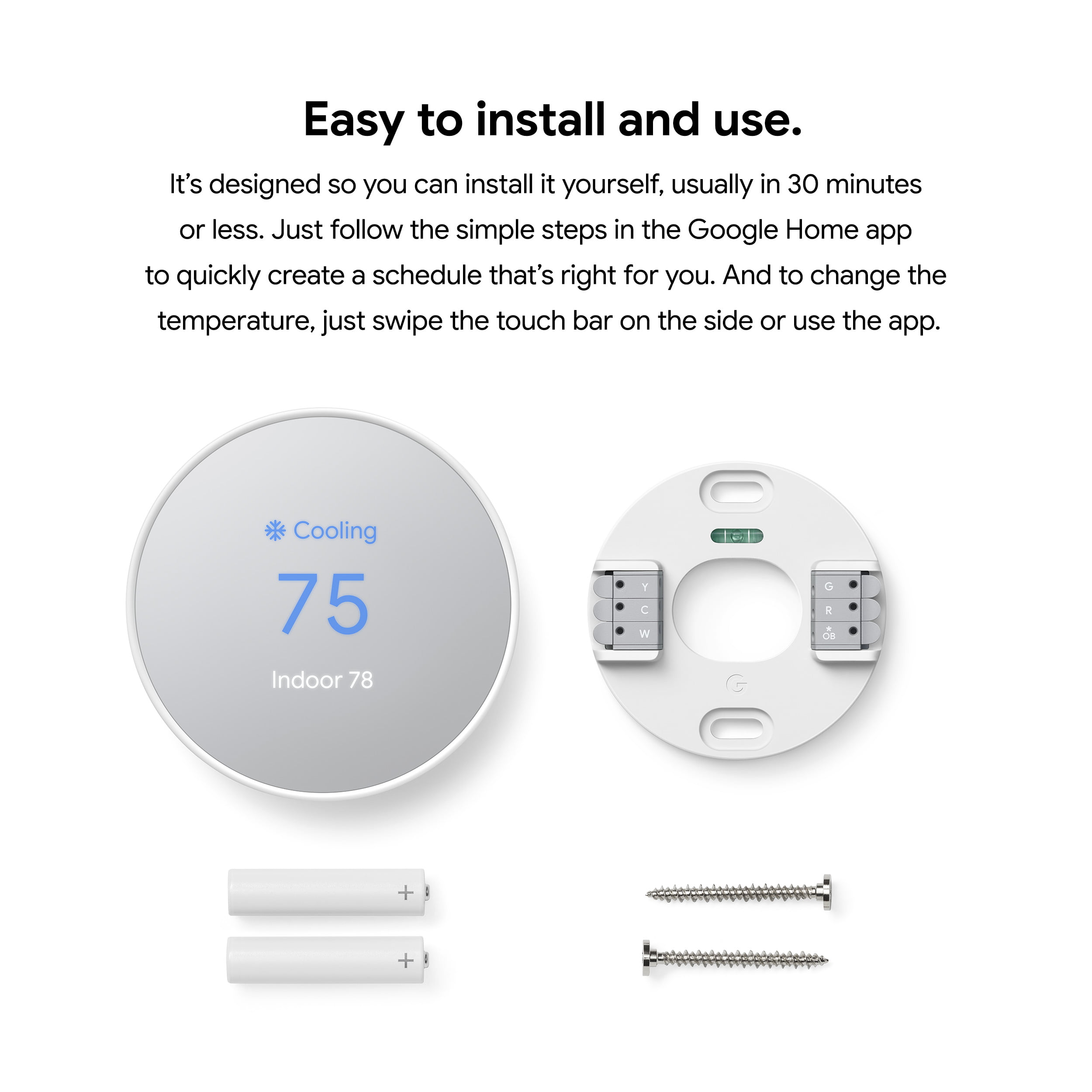 Google Nest Programmable Thermostat - Snow