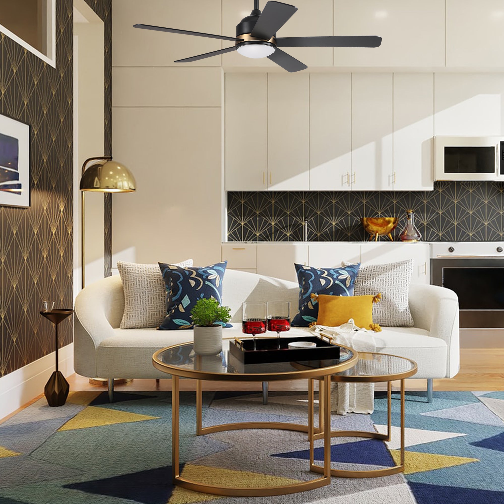 Smart Ceiling Fan with LED Light Kit