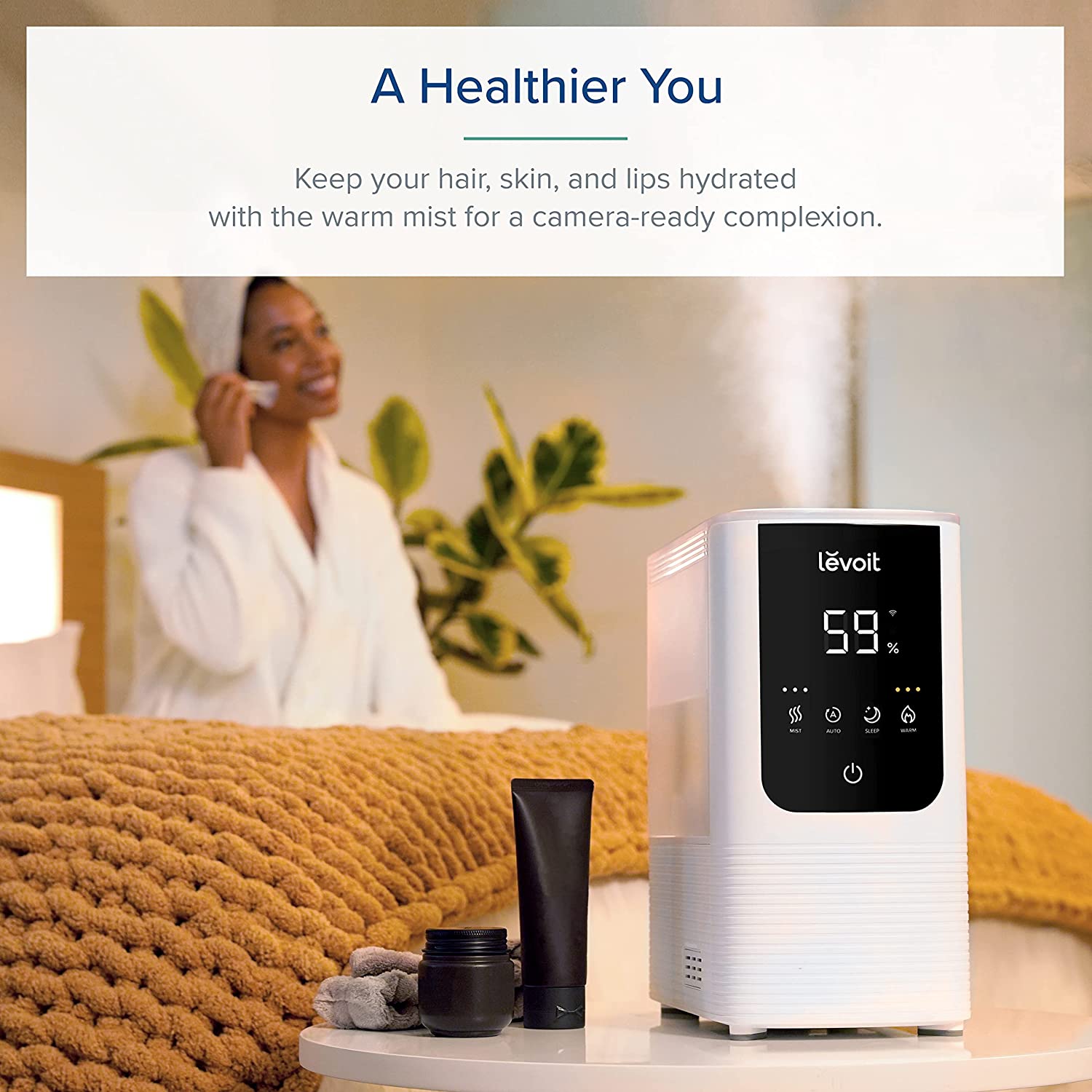 LEVOIT Smart Cool/Warm Mist Humidifier with Aromatherapy, 4.5L