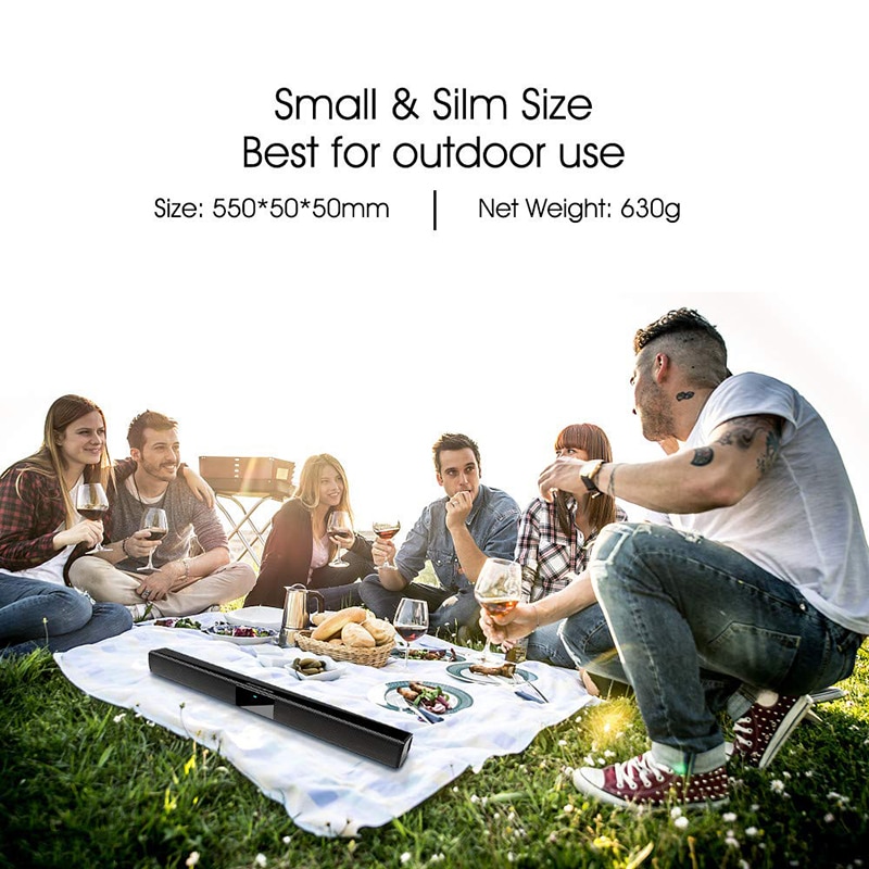 Wireless Portable TV Soundbar with Smart Remote