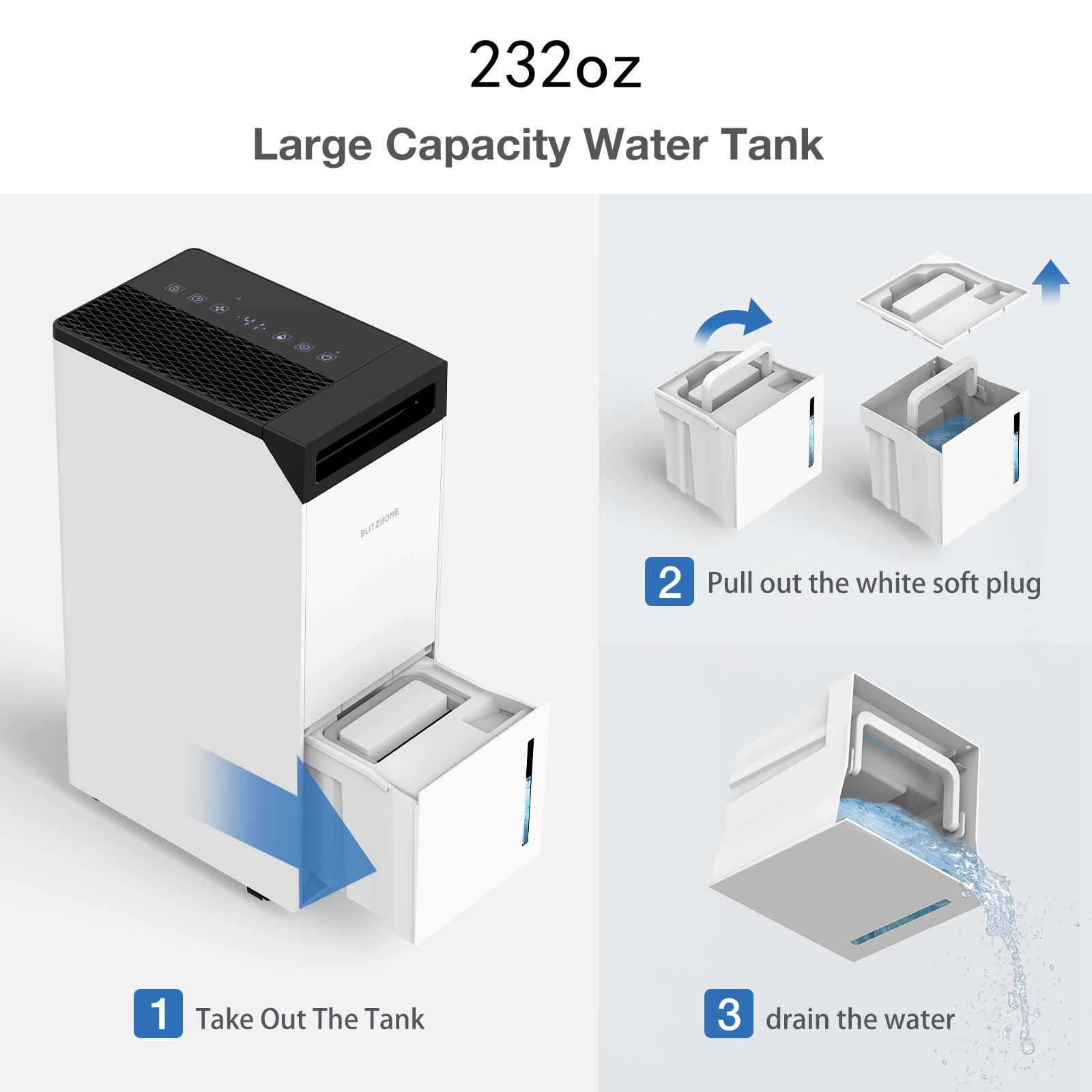 Smart WIFI Dehumidifier for Large Rooms