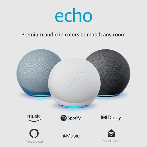 Echo 4th Gen | Premium sound, smart home hub, Alexa