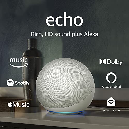 Echo 4th Gen | Premium sound, smart home hub, Alexa