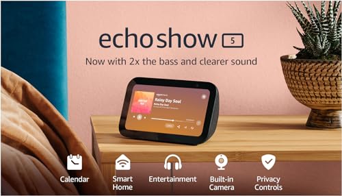 Echo Show 5 (3rd Gen, 2023) | Smart Display with Enhanced Sound & Bass