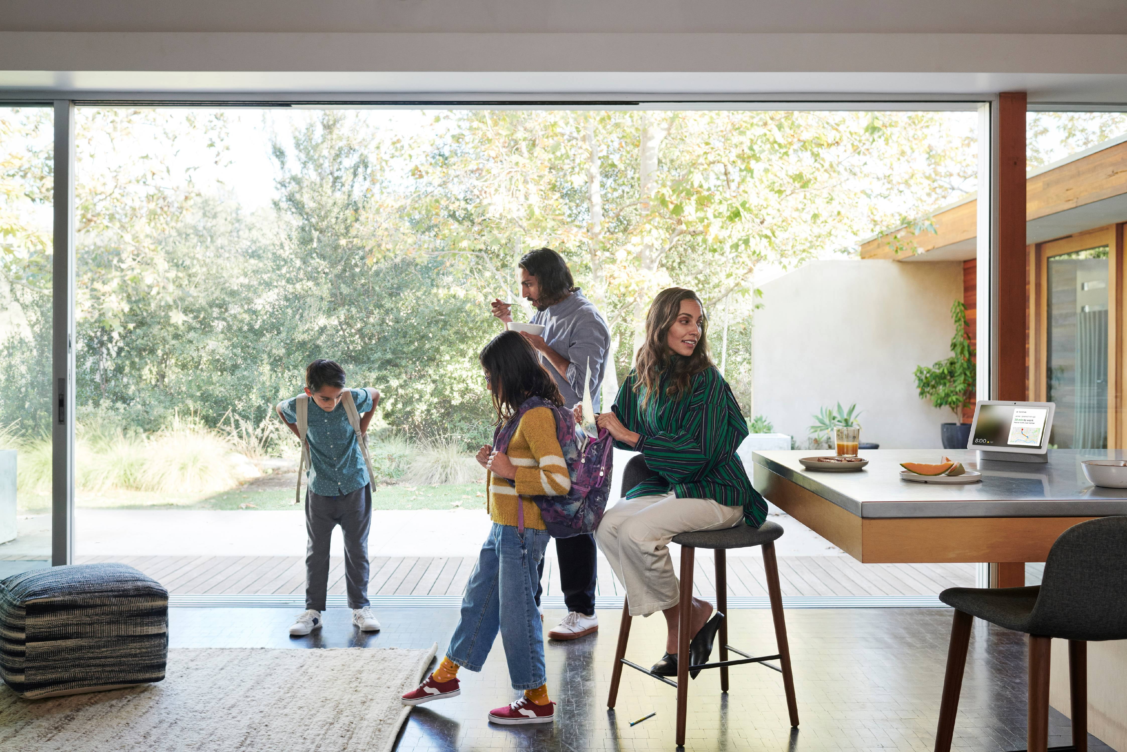 Google Nest Hub Max in Chalk Gray color