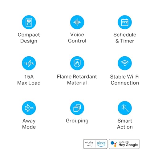 Kasa Smart Plug Ultra Mini 15A, Wi-Fi Outlet