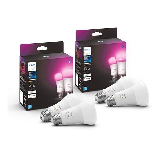 4-Pack Philips Hue Color-Changing Smart LED Bulbs