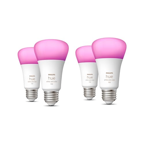 4-Pack Philips Hue Color-Changing Smart LED Bulbs