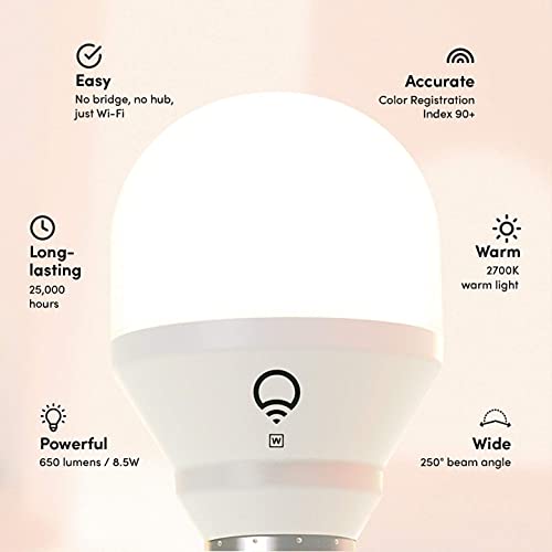 LIFX A19 Smart LED Light Bulb, Warm, Dimmable