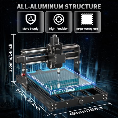 MYSWEETY CNC Wood Router, 500W Spindle, GRBL Control
