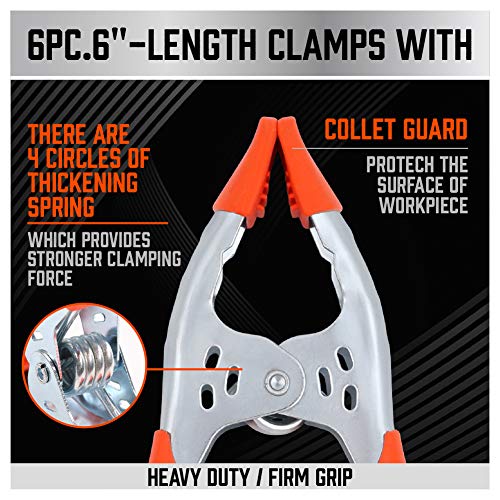 HORUSDY Heavy Duty 6" Spring Clamps (6-Pack)