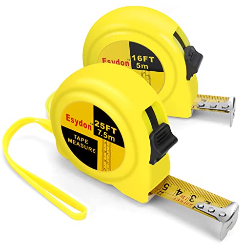 Versatile 2-Pack Tape Measure with Imperial/Metric Scale - Ideal for Woodworking