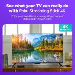 Roku Streaming Stick 4K | Portable Roku Streaming Device 4K/HDR/Dolby Vision, Roku Voice Remote, Free & Live TV