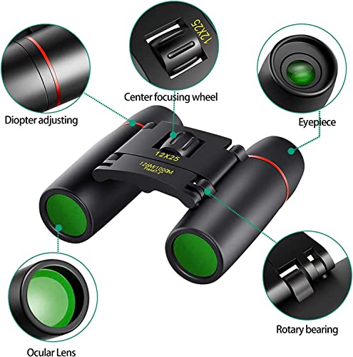 Compact 12X25 Binoculars for Bird Watching, Theater