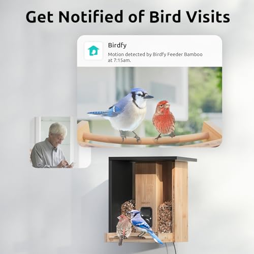 Smart Bird Feeder with Camera - Eco-Friendly Bamboo