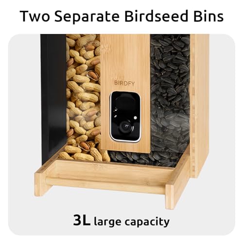 Smart Bird Feeder with Camera - Eco-Friendly Bamboo