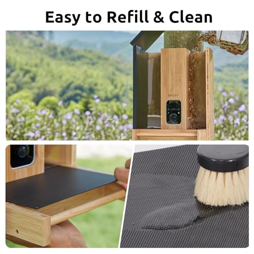 Smart Bird Feeder with Camera - Eco-Friendly Bamboo