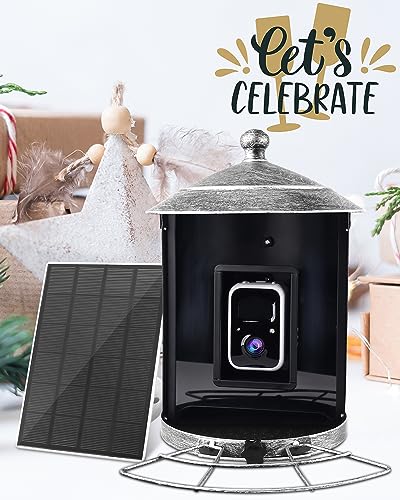 Smart Bird Feeder with Camera, Solar Metal