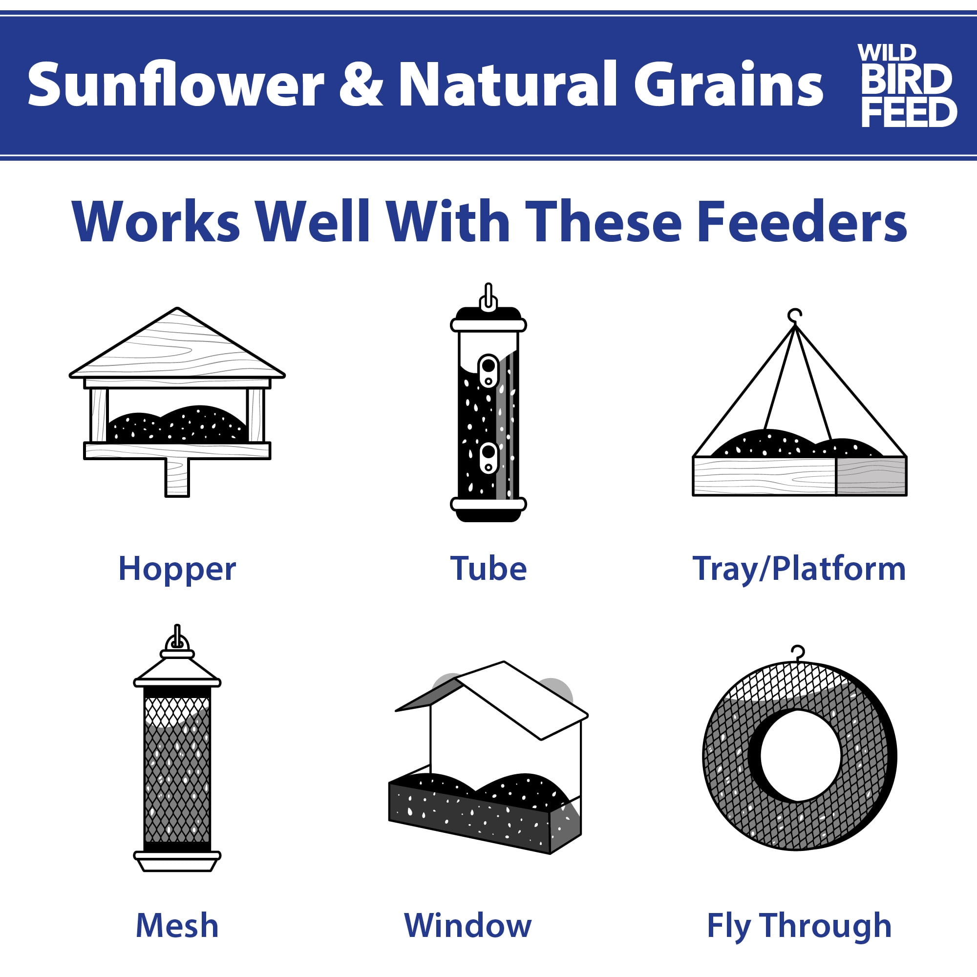 Sunflower & Grains Wild Bird Feed, 5 lb