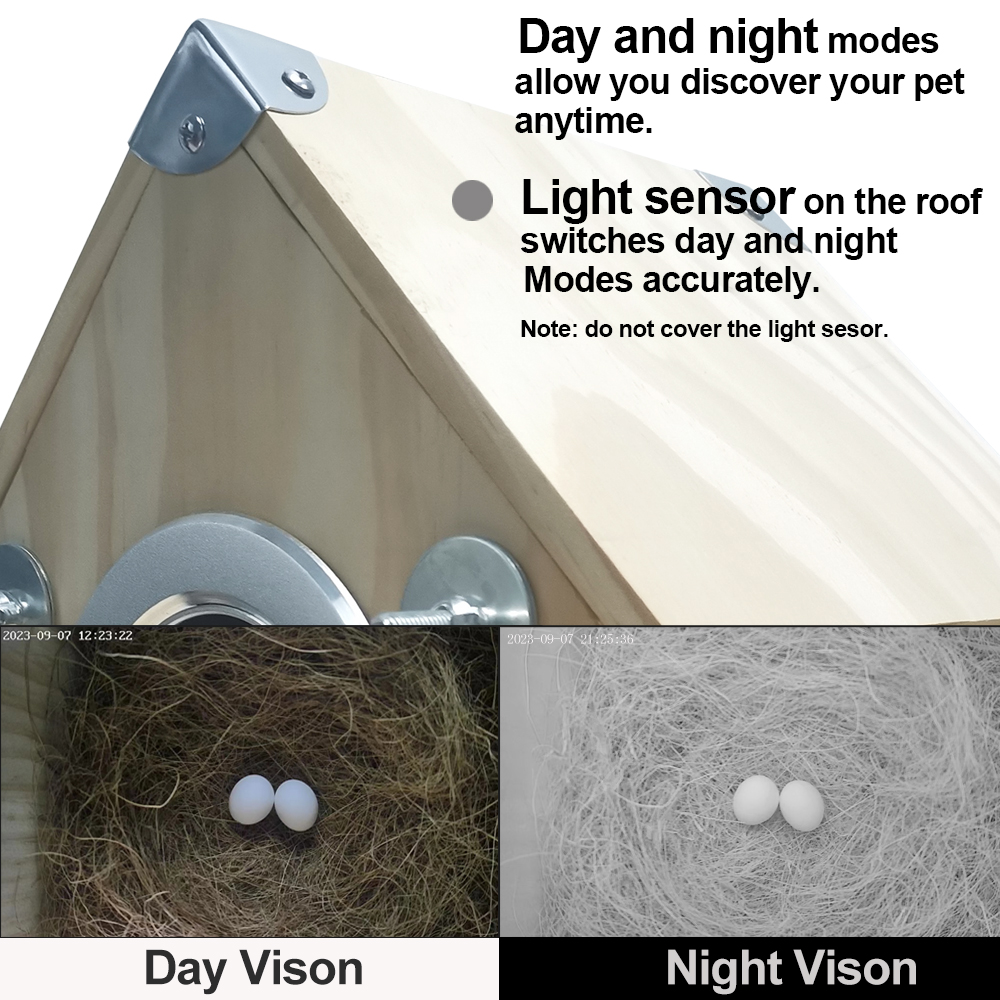 4MP Tuya WIFI Bird House Camera Day/Night View