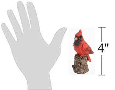 Cardinal Perched on Branch Figurine - Red Bird Decor