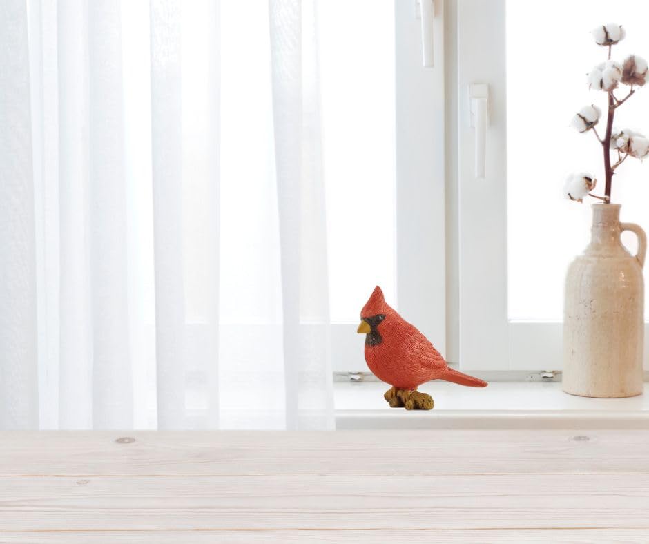 Red Cardinal Sitting on Branch Figurine - Perfect for Bird Lovers!