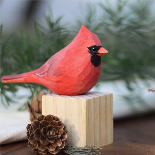 Handmade Male Northern Cardinal Figurine for Home Decor