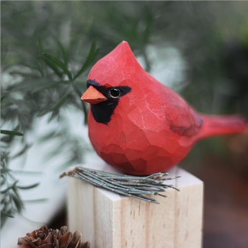 Handmade Male Northern Cardinal Figurine for Home Decor