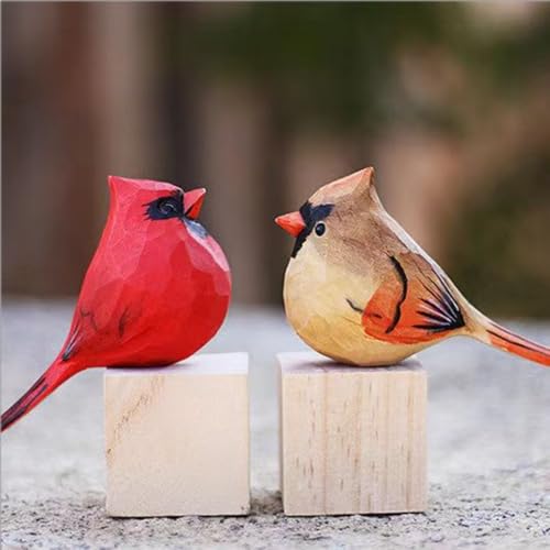 Handmade Male Northern Cardinal Figurine for Home Decor