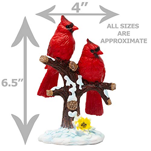 Winter Berry Cardinal Figurine - 2 Red Cardinals 6.5
