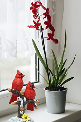 Winter Berry Cardinal Figurine - 2 Red Cardinals 6.5