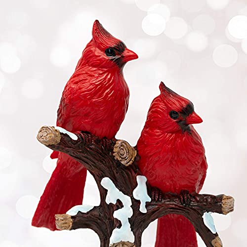 Winter Berry Cardinal Figurine - 2 Red Cardinals 6.5