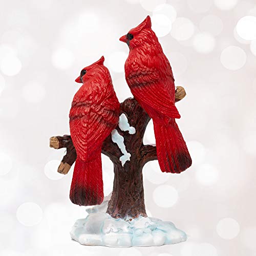 Winter Berry Cardinal Figurine - 2 Red Cardinals 6.5