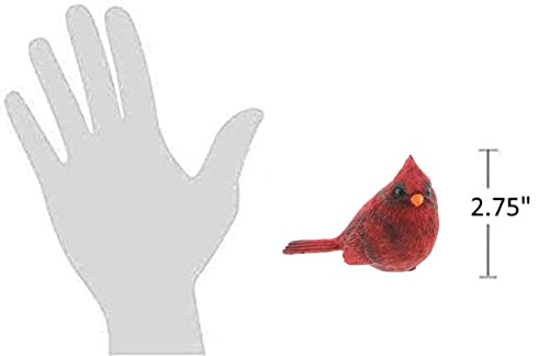 Small Realistic Cardinal Resin Bird Figurine for Seasonal Decor