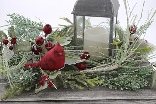 Small Realistic Cardinal Resin Bird Figurine for Seasonal Decor