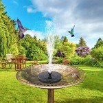Solar Bird Bath Fountain with 6 Nozzles