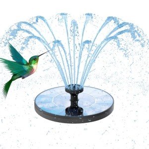 Solar Bird Bath Fountain with 6 Nozzles