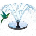 Solar Bird Bath Fountain with 6 Nozzles