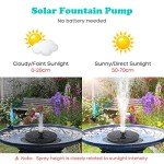 Solar Bird Bath Fountain with 6 Nozzles