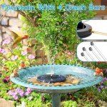 Solar Bird Bath Fountain with 6 Nozzles