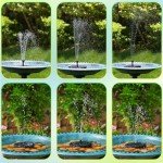 Solar Bird Bath Fountain with 6 Nozzles
