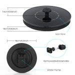 Solar Bird Bath Fountain with 6 Nozzles