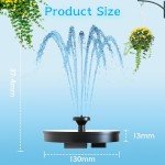 Solar Bird Bath Fountain with 6 Nozzles