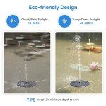 Solar Powered Floating Fountain for Bird Baths