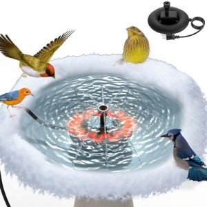 Heated Bird Bath with Fountain Pump for Winter