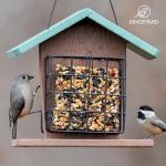 Double Suet Bird Feeder: Roofed, Perched & Hanging